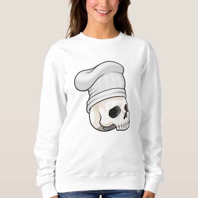 Sudadera Calavera como cocinar con el gorra del chef (Anverso)