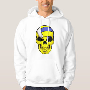 Sudadera Calavera como jugador de voleibol con voleibol