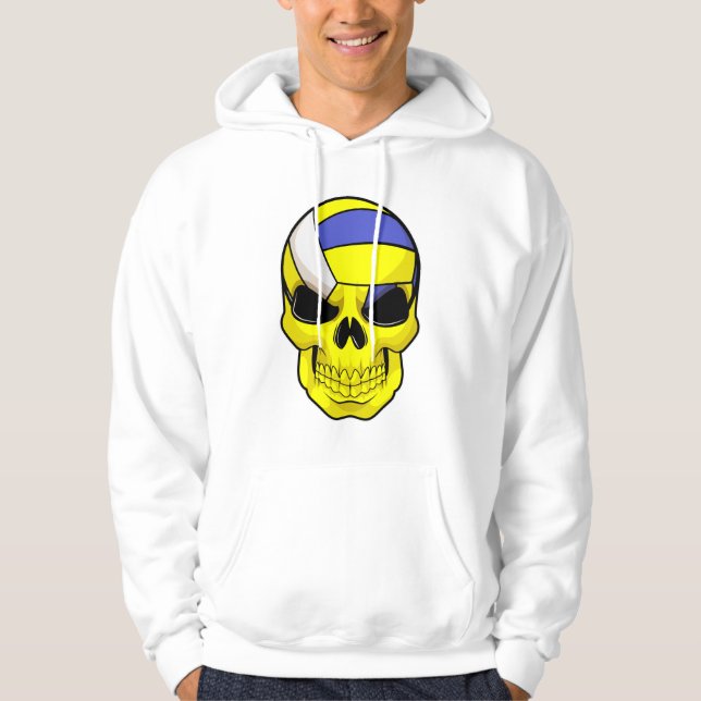 Sudadera Calavera como jugador de voleibol con voleibol (Anverso)