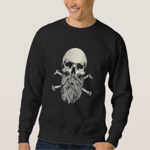 Sudadera Calavera con barba y barba cruzada barba pirata