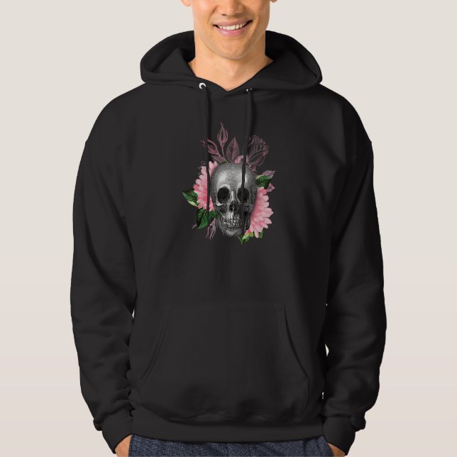 Sudadera Calavera Con Flores Elegancia Gótica (Anverso)