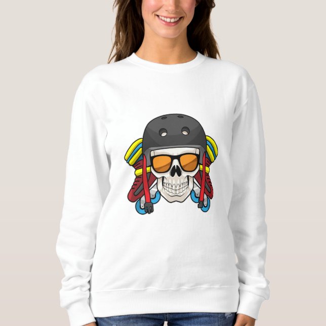 Sudadera Calavera con gafas de sol y patines en línea (Anverso)