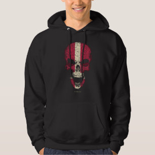 Sudadera Calavera con la bandera de Dinamarca esqueleto raí