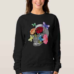 Sudadera Calavera Con Mariposas Flora El Esqueleto De La Ca