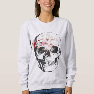 Sudadera Calavera con Rosas de pluma y tinta