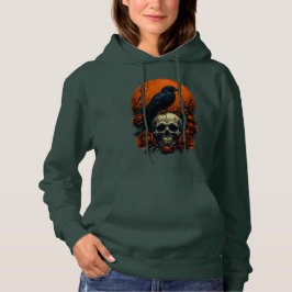 Sudadera Calavera con Rosas y capucha gótica