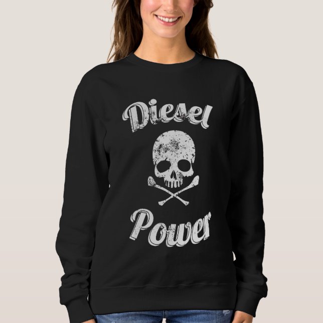 Sudadera Calavera de alimentación diésel Carbón de alimenta (Anverso)