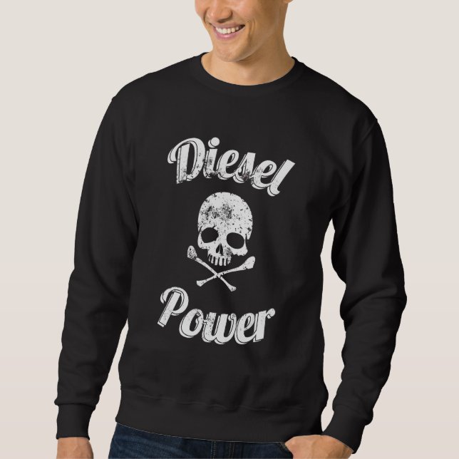 Sudadera Calavera de alimentación diésel Carbón de alimenta (Anverso)