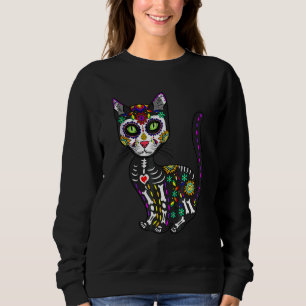 Sudadera Calavera De Azúcar Cato Mexicano Halloween Día Del