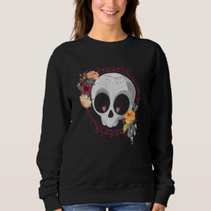 Sudadera Calavera de azúcar con Rosas y flores