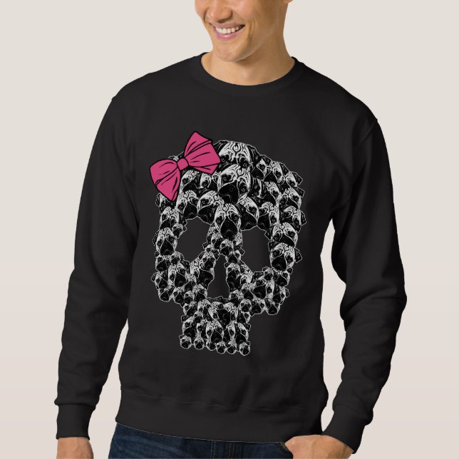 Sudadera Calavera de azúcar de PUG Relajación Camiseta 724 (Anverso)