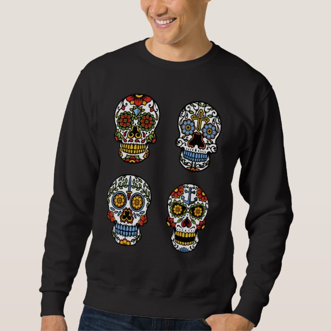 Sudadera Calavera De Azúcar En Flor Día Muertos Día De Muer (Anverso)