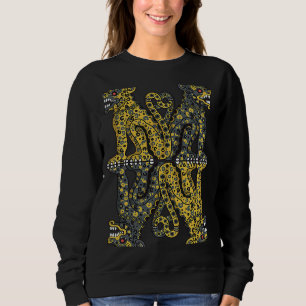 Sudadera Calavera de azúcar huichol mexicana azteca ocelote