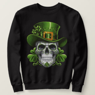 Sudadera Calavera de azúcar St Patrick's Day Shamrock