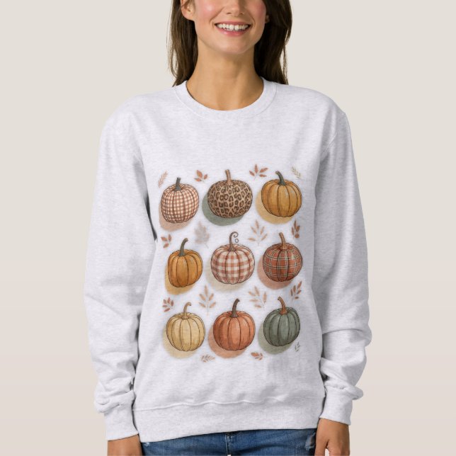 Sudadera Calavera de calabazas de otoño retro | Otoño vinta (Anverso)