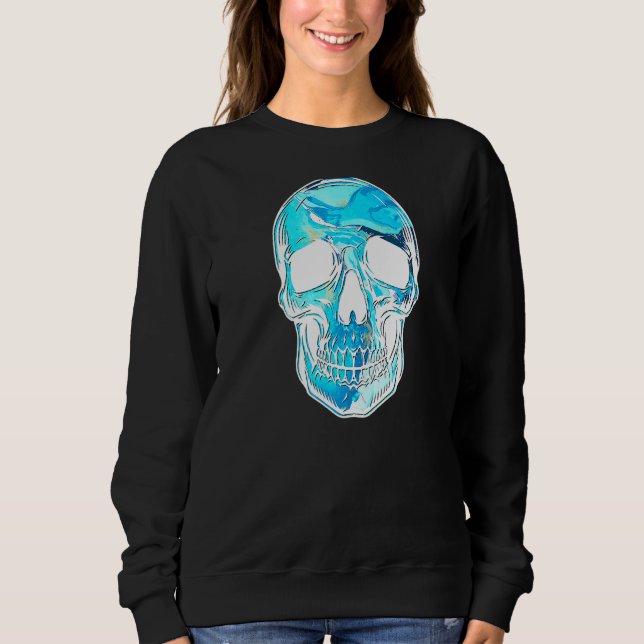 Sudadera Calavera de Cristal en Azul (Anverso)