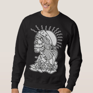 Sudadera Calavera de Día de Muertos Azúcar Colorante V3 Git