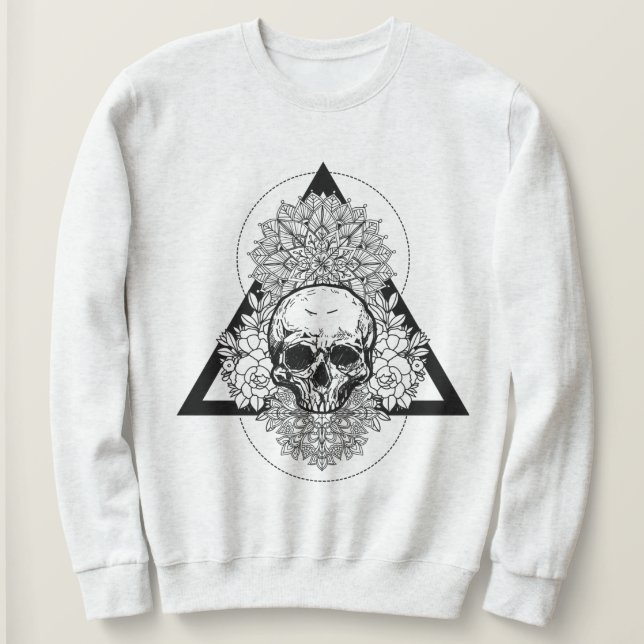 Sudadera Calavera de geometría sagrada (Anverso del diseño)