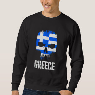Sudadera Calavera de la bandera de Grecia Orgullo griego Pa