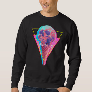 Sudadera Calavera de la onda del Vaporwave Fundición Helado