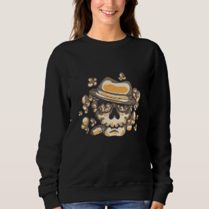 Sudadera Calavera de mafioso gángster de Halloween con somb