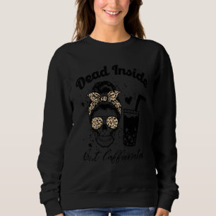 Sudadera Calavera de moño desordenado leopardo retro  Cita 
