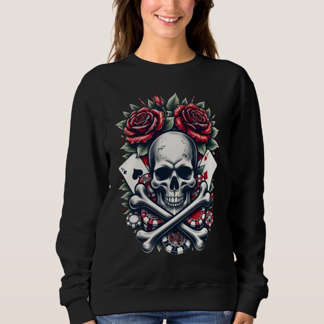 Sudadera Calavera de Poker (Anverso)