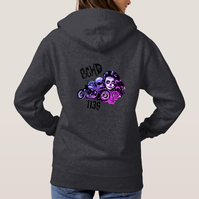 Sudadera Calavera de SCHD morada (Reverso)