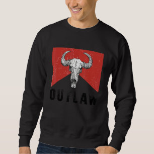 Sudadera Calavera de toro vintage Howdy Outlaws Música Rode