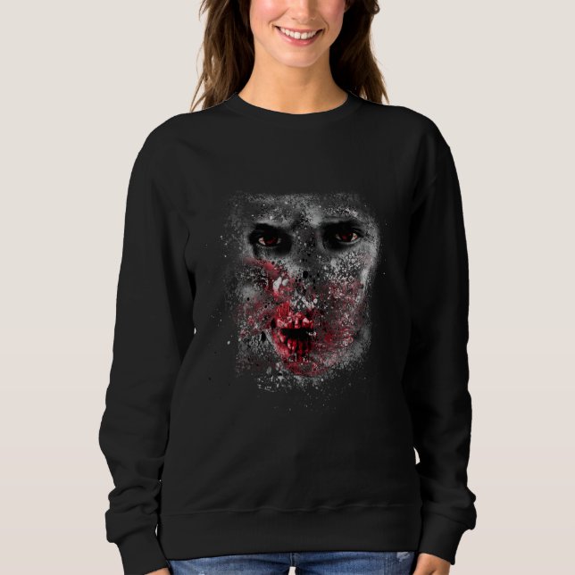 Sudadera Calavera de Zombie de Halloween espantosa con manc (Anverso)