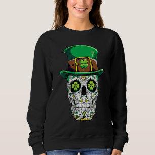 Sudadera Calavera Día de San Patricio Día de Muertos Mujere