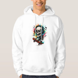 Sudadera Calavera en patines con auriculares - Música y col