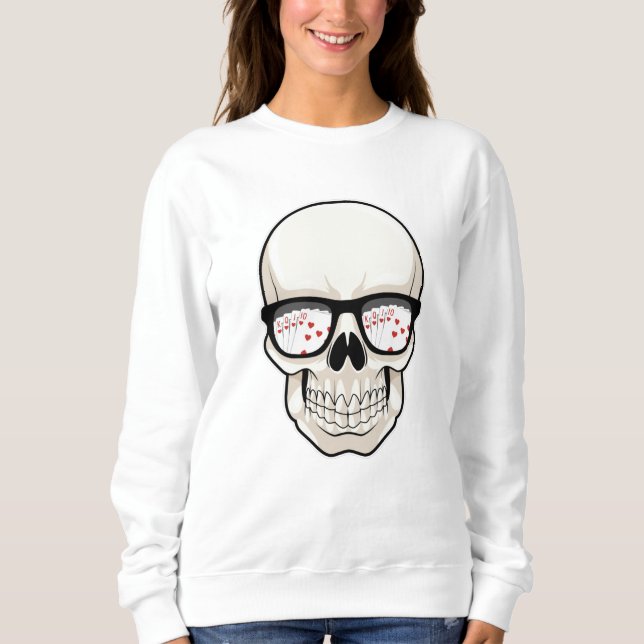 Sudadera Calavera en Poker con gafas de sol (Anverso)