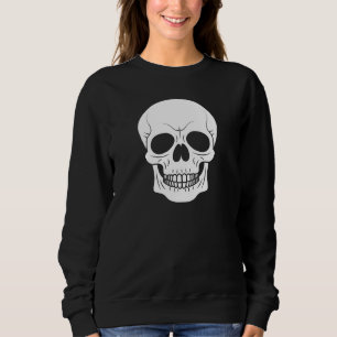 Sudadera Calavera Espeluznante Silueta Blanca Simple Hallow