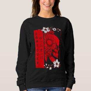 Sudadera Calavera Estética De Grunge Suave Y Gama De Flor D