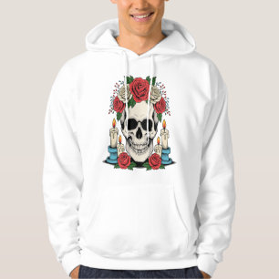 Sudadera Calavera Floral con Velas Halloween