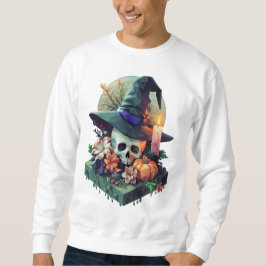 Sudadera Calavera floral con Witch Gorra Pixel Art