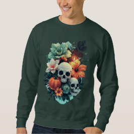 Sudadera Calavera floral de doble cabeza con calabaza