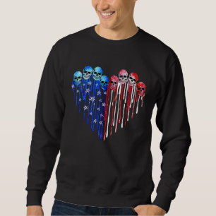 Sudadera Calavera Fría Bandera Americana Corazón Calavera 4