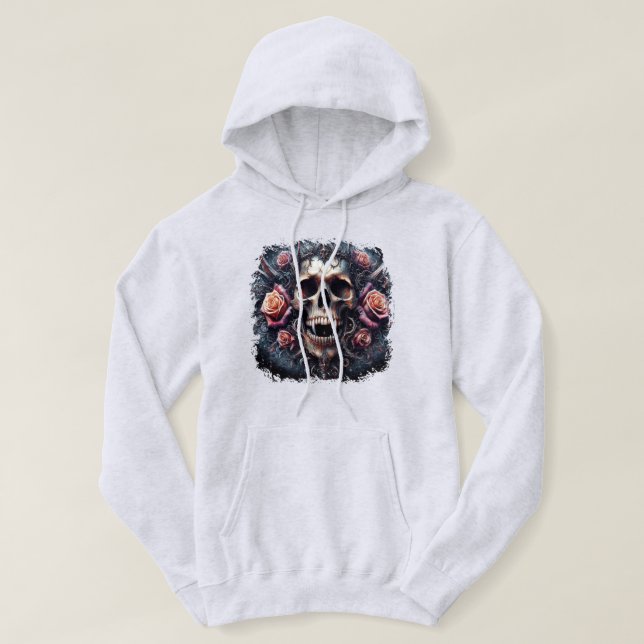 Sudadera Calavera gótica adorada con Rosas (Diseño del anverso)