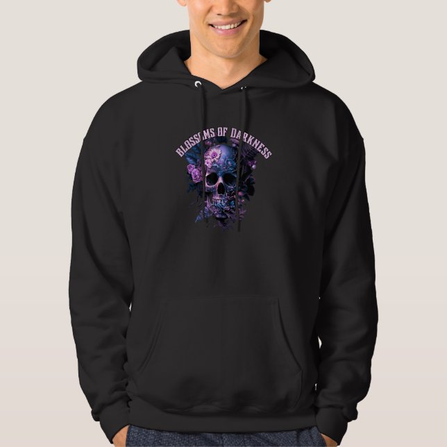 Sudadera Calavera gótica y flores Camiseta gótica rosa para (Anverso)