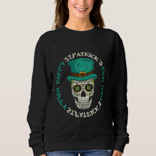 Sudadera Calavera Mexicana Con Chambrocas Día De San Patric
