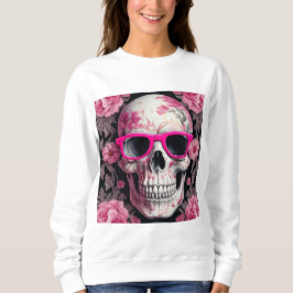 Sudadera Calavera muerta 3D de Floral rosa con gafas de sol