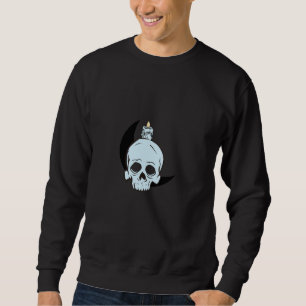 Sudadera Calavera oscura y diseño de vela lunar Impresión