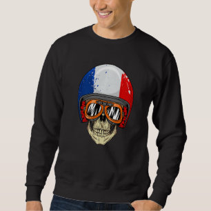 Sudadera Calavera salvaje con casco con bandera de Francia