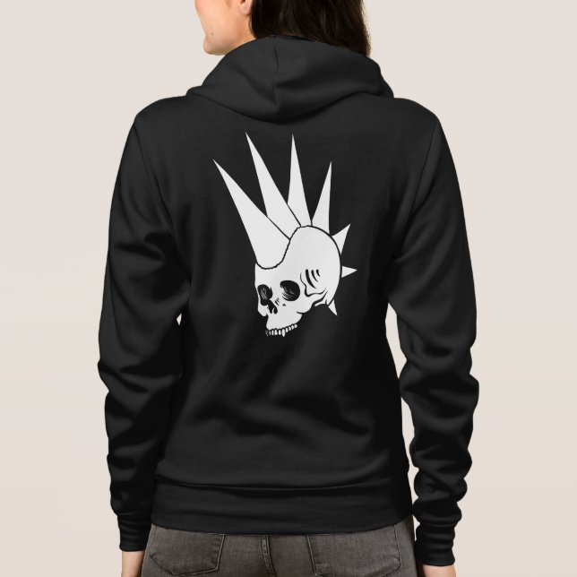 Sudadera Calavera sin mandíbula punk personalizable versión (Reverso)