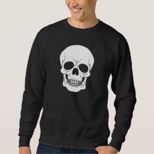 Sudadera Calavera sonriente blanca Silueta Simple Halloween