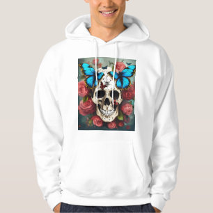 Sudadera Calavera Steampunk con Pelo Afro de Mariposa