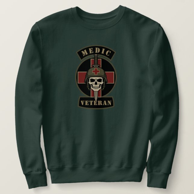 Sudadera Calavera Táctica de Veterano de Médico de Combate (Anverso del diseño)