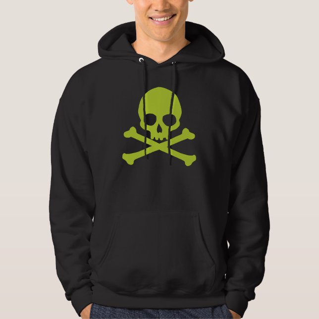 Sudadera Calavera verde simple y huesos cruzados (Anverso)